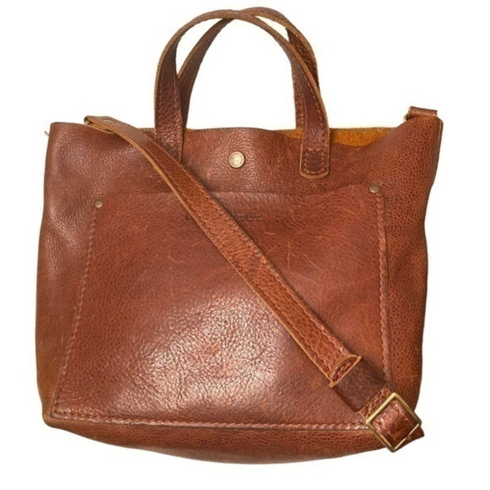 Portland leather weathered brown leather two way bag crossbody